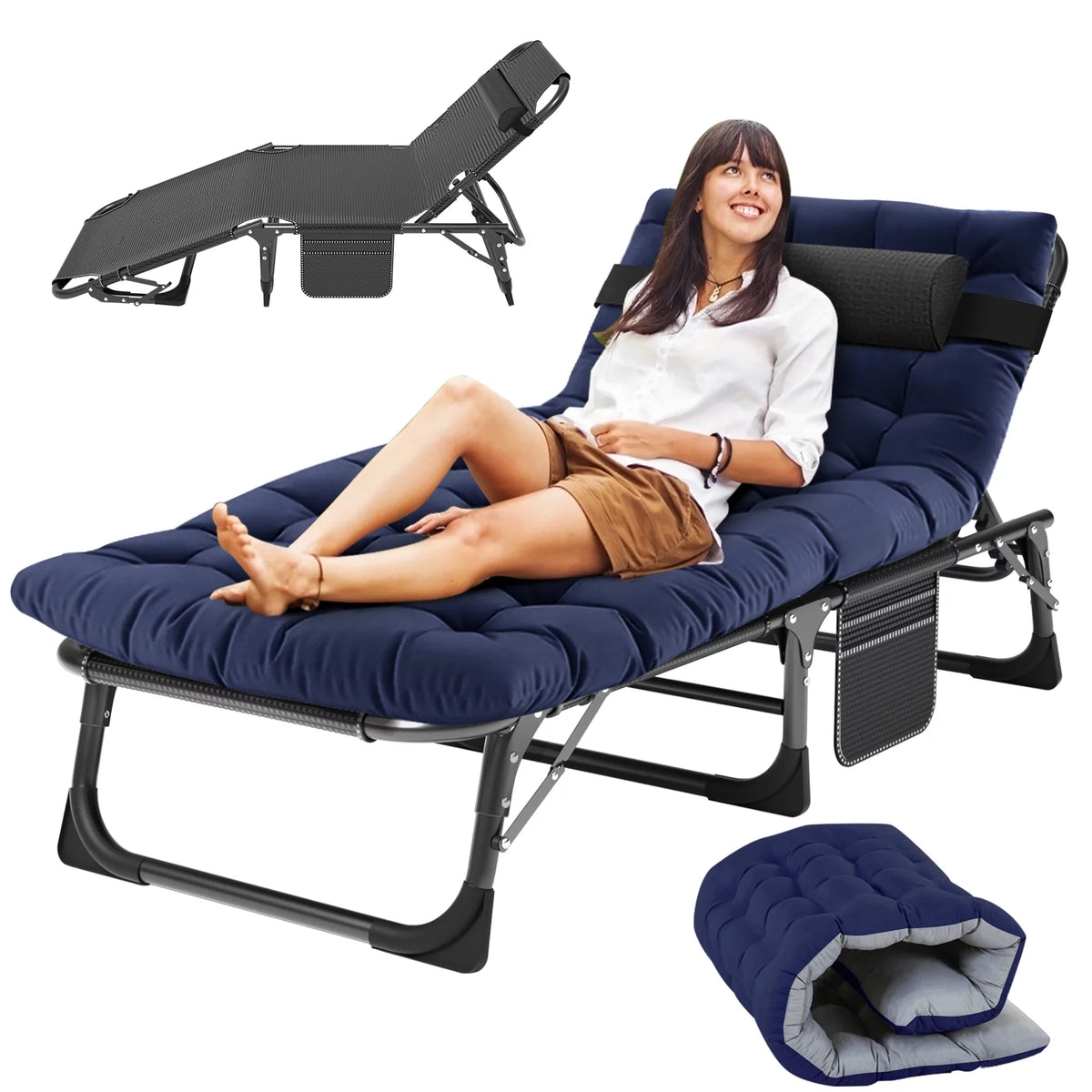 Adjustable 4-Position Folding Camping Cot T3674