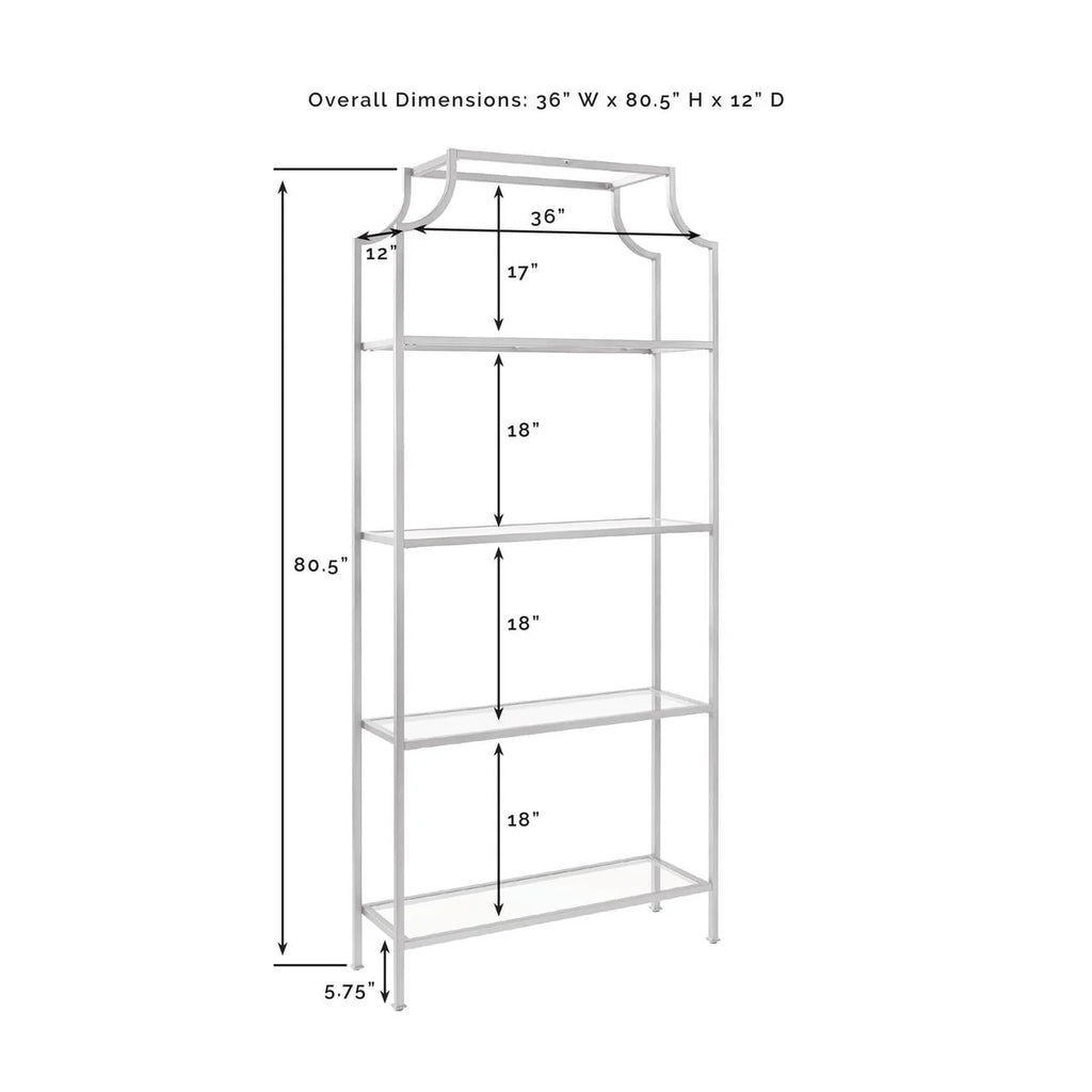 4 Shelf Glass Metal Etagere Bookcase W912