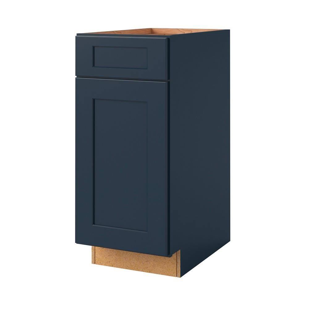 15-in W x 34.5-in H x 24-in D Navy Square Door Wastebasket Cabinet F978525