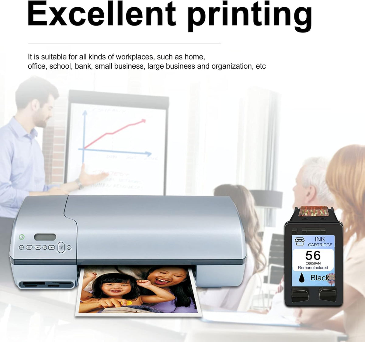 Remanufactured 56 Black Ink Cartridge 2-Pack D986