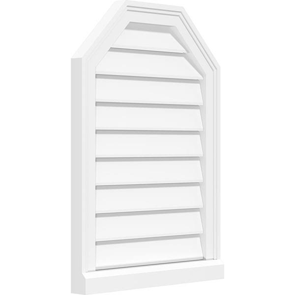 30x22W x 16x22H Octagonal Top Surface Mount PVC Gable Vent with Brickmoul B720766
