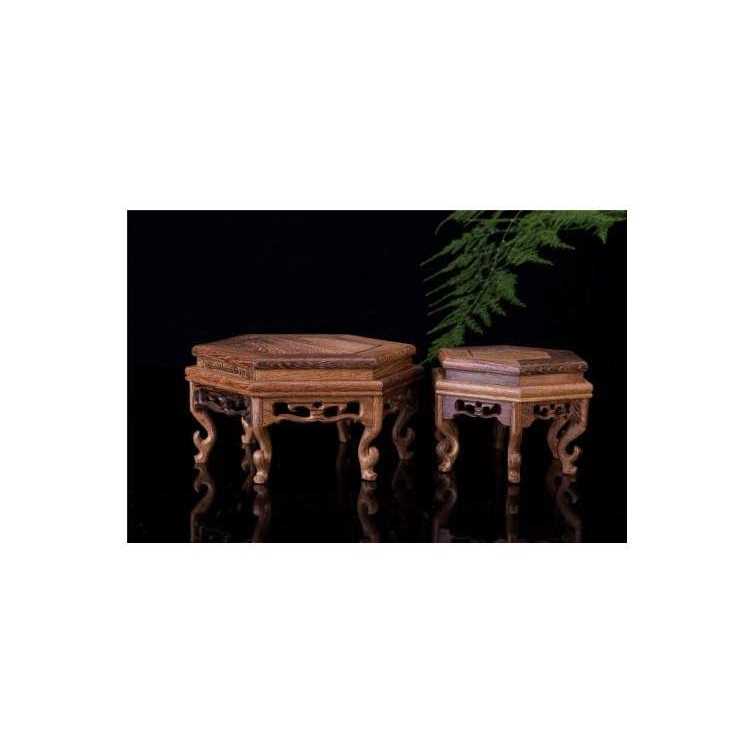 Hand Craft Hexagon Rosewood Fishbowl Vase Stand K15201