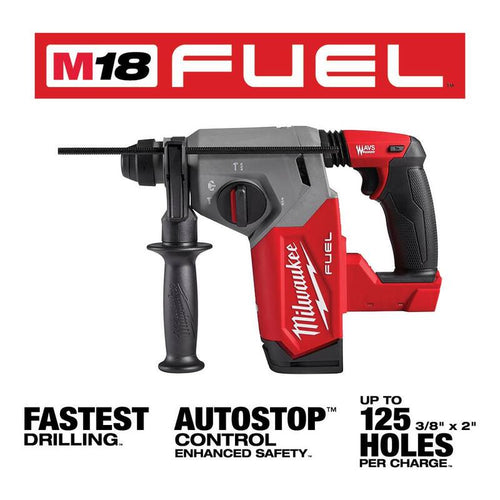 18V Lithium-Ion Brushless Cordless SDS-Plus Rotary Hammer with Grinder and Two 6.0 Ah Batteries H987906
