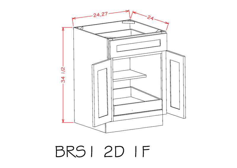 White 2 Doors 1 Drawer Base Cabinet F940311