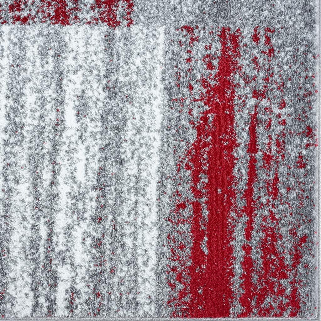 Red 6x9 Abstract Geometric Area Rug F349067