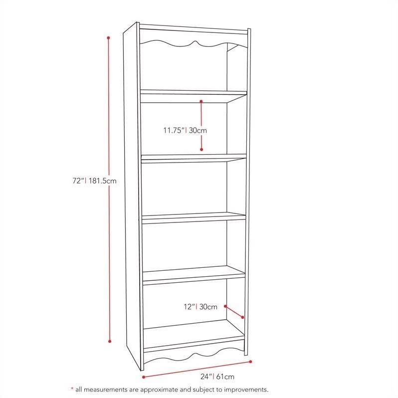 Tall Bookcase in Frost White H1283