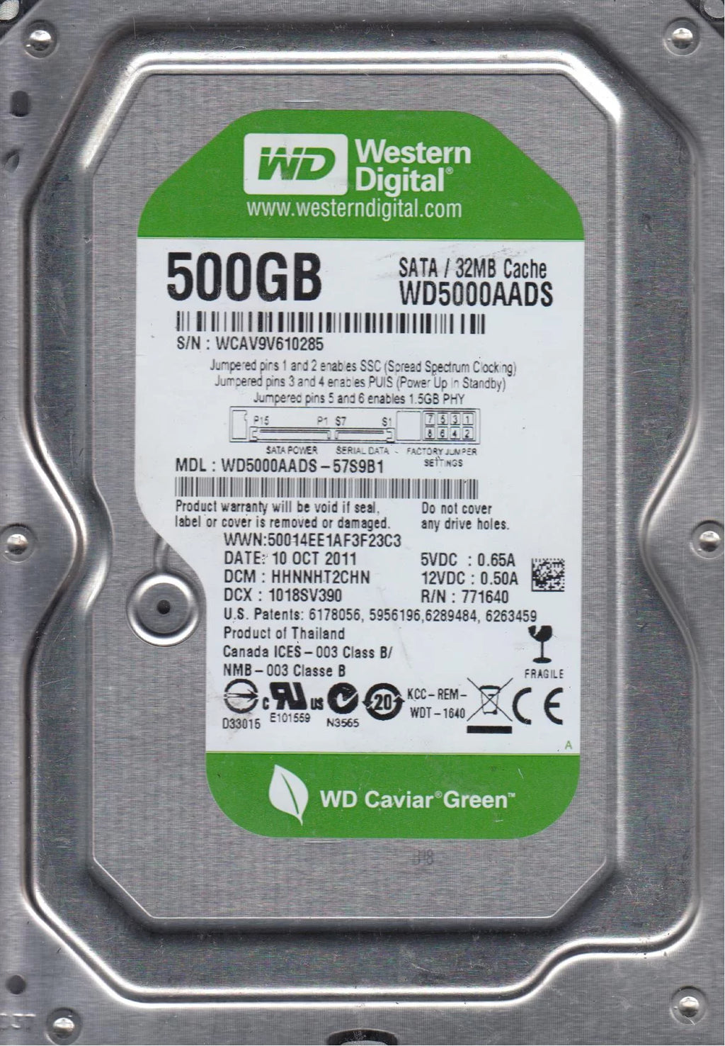 500GB SATA 3.5 Hard Drive S8982