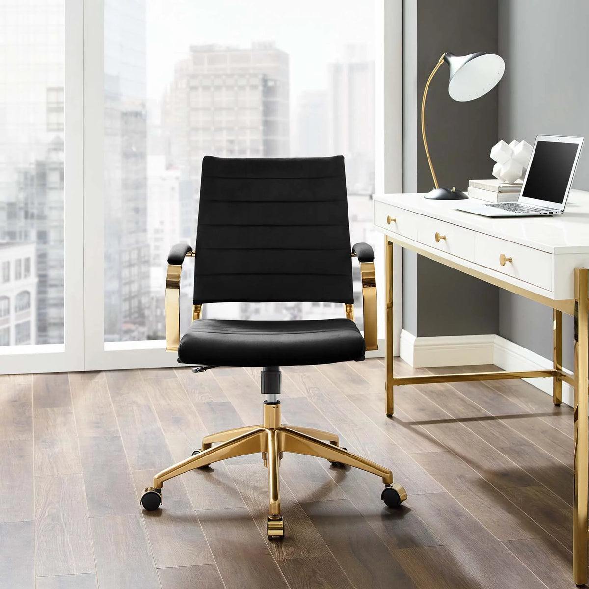 Black Velvet Office Chair T29287
