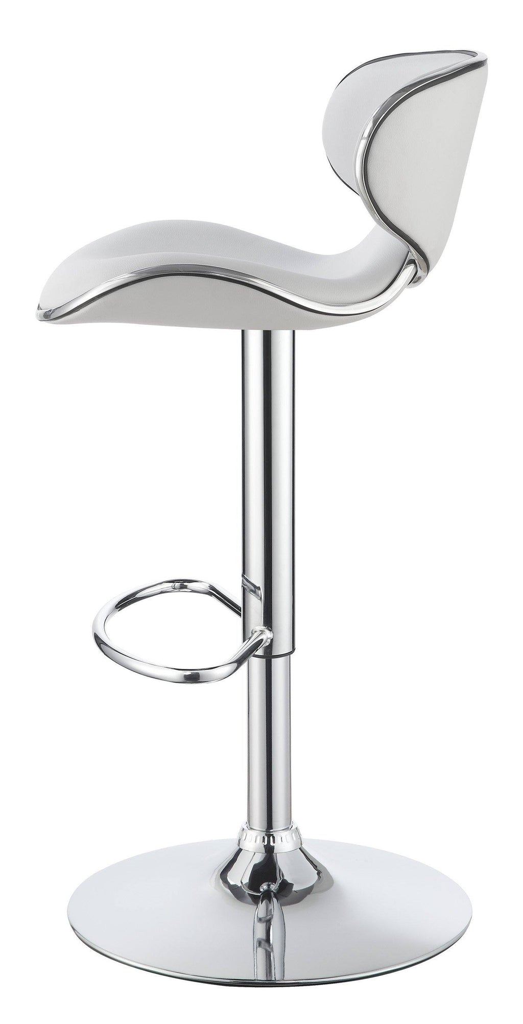 White Adjustable Bar Stool Set of 2 O206