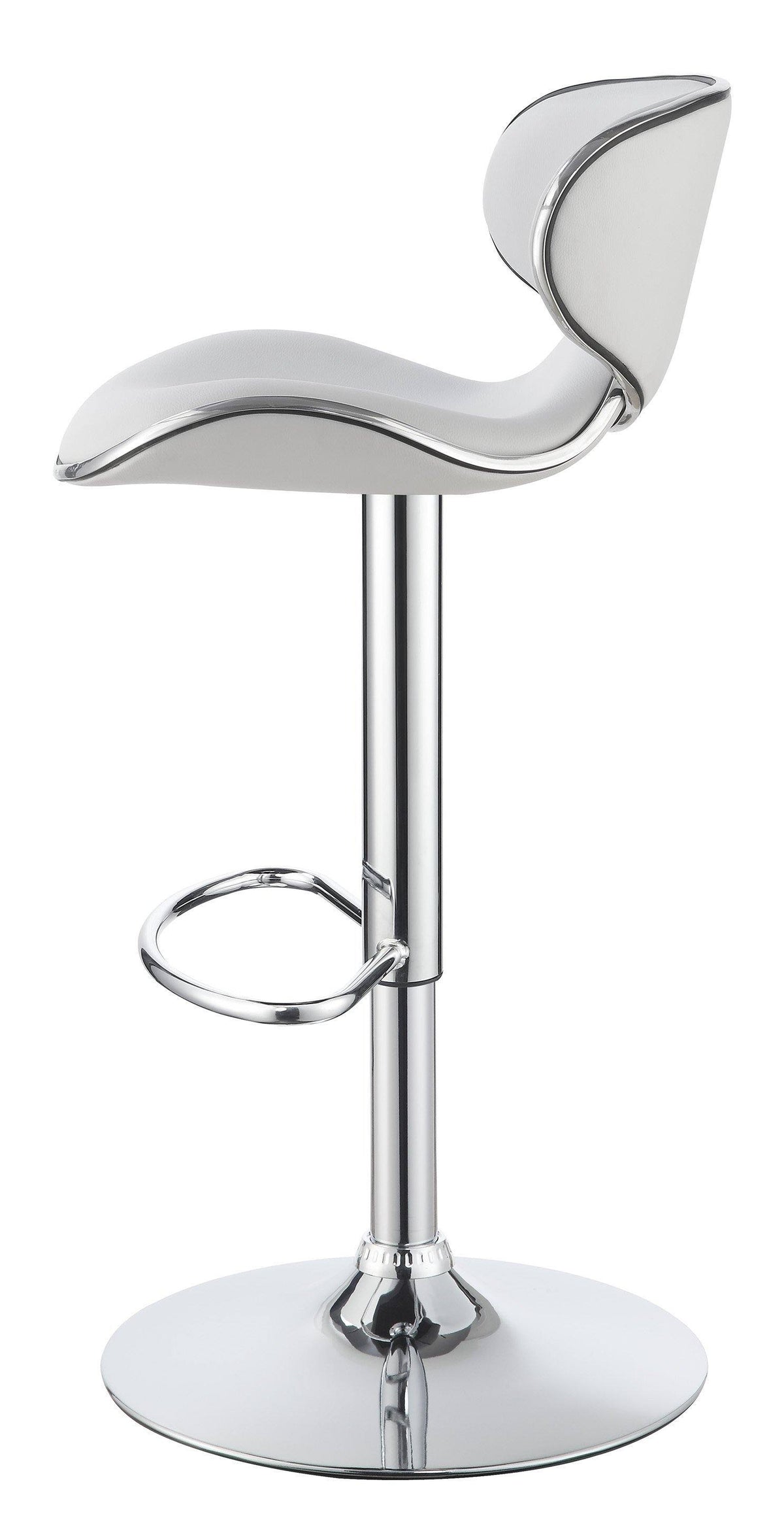 White Adjustable Bar Stool Set of 2 O206