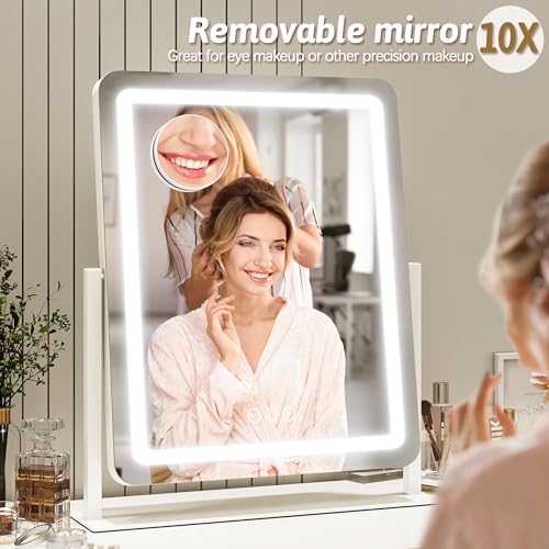 12.6"×15" LED Lighted Vanity Mirror with Dimmable 3 Modes Light T902051