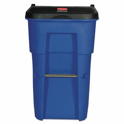 65 gal. Blue Rectangular Trash Can P424