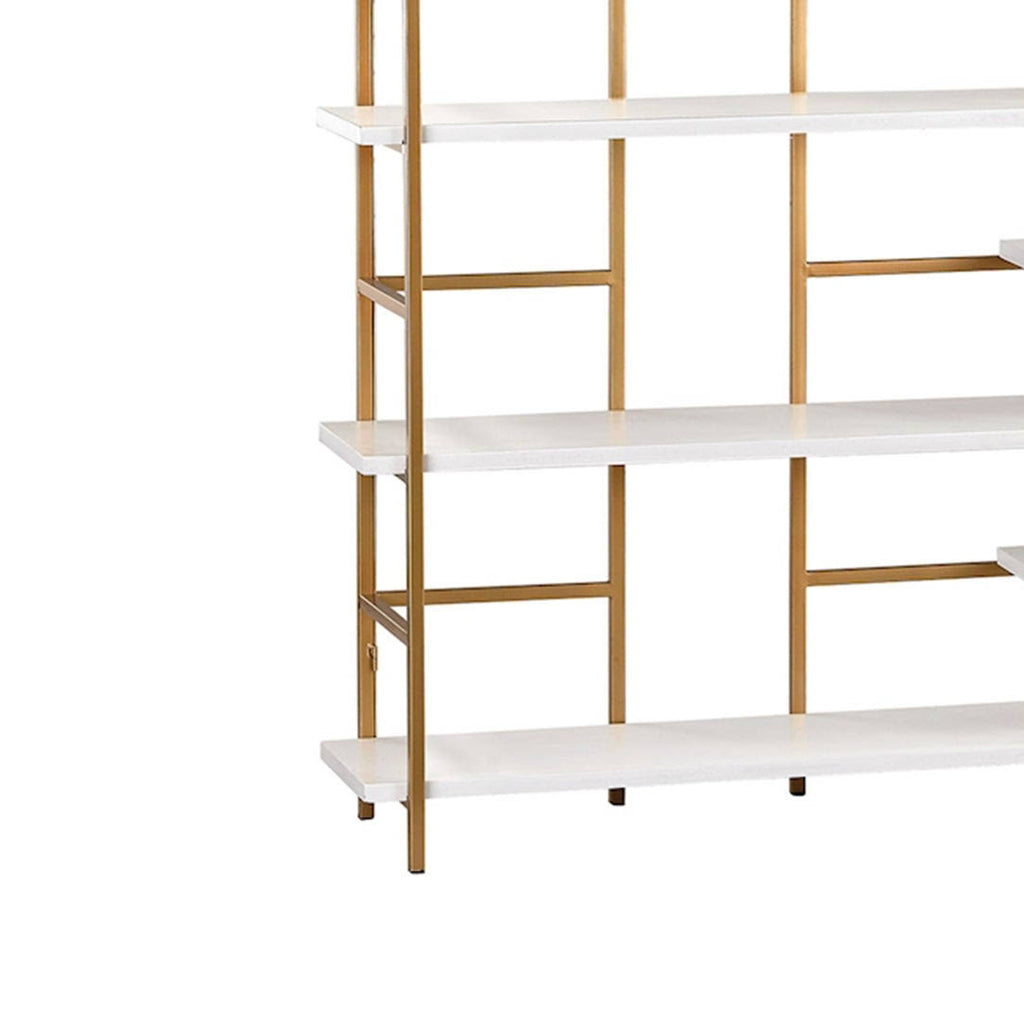White and Gold Shelving Unit Q576826