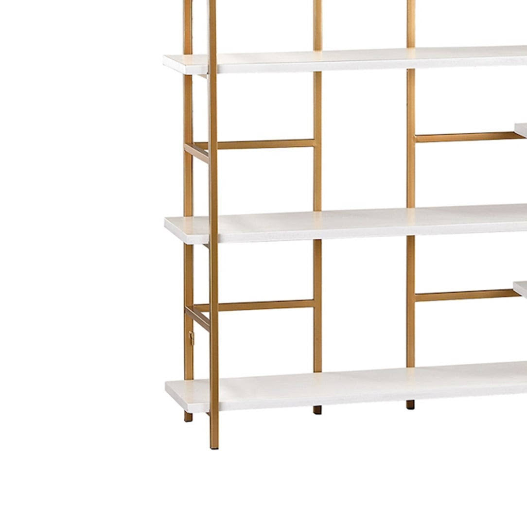 White and Gold Shelving Unit Q576826