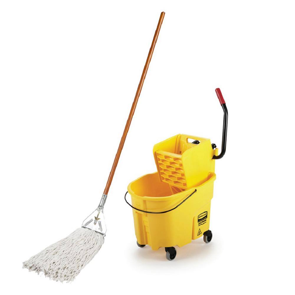 Heavy-Duty Wet String Mop with 35 qt. Mop Bucket with Wringer Combo D635266