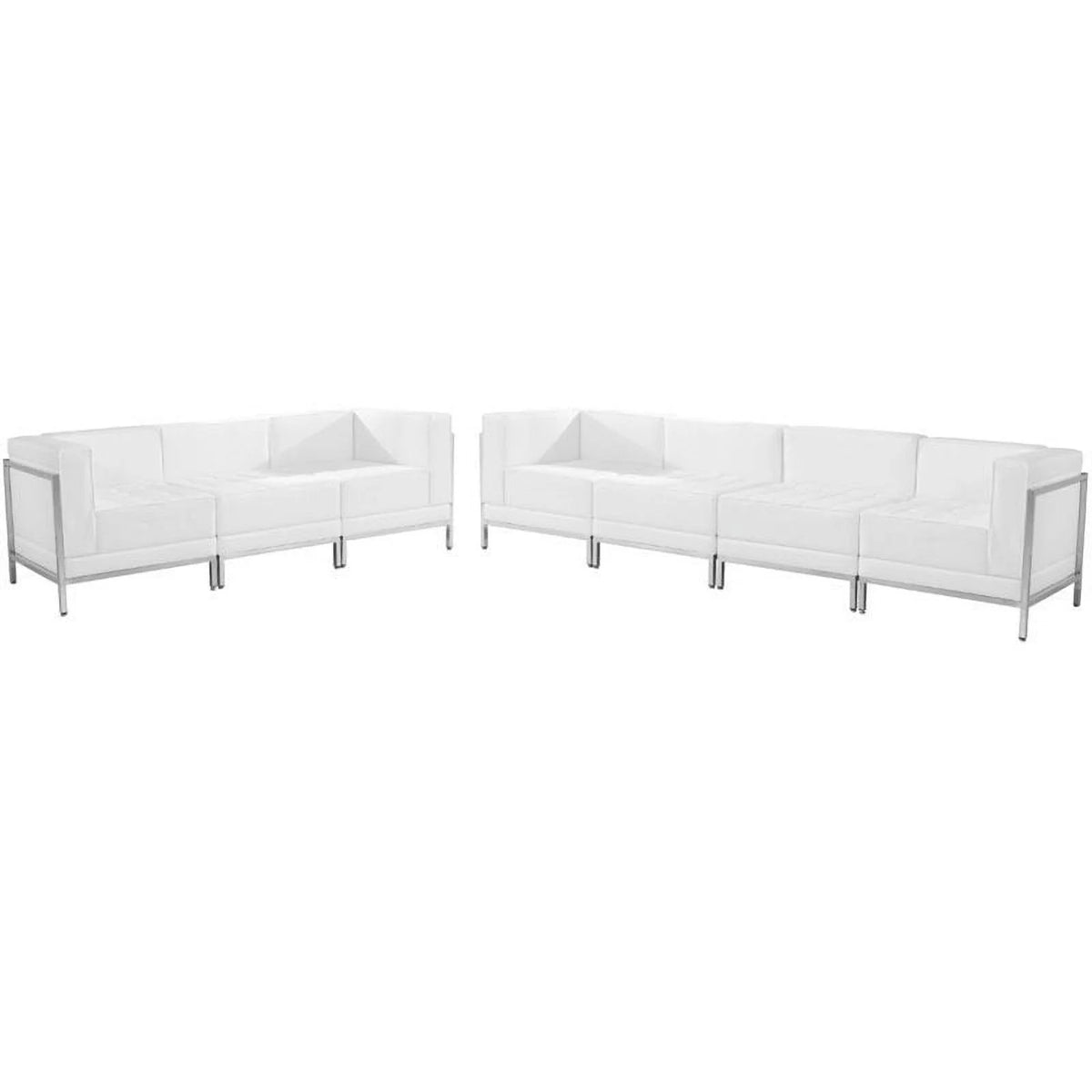White 5 Piece Leather Sofa Set U56412