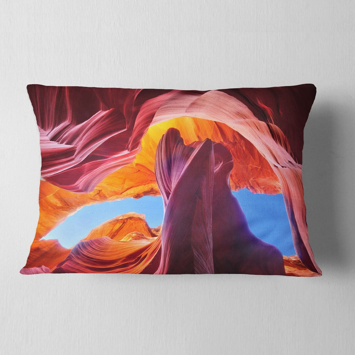 Blue Sky in Antelope Canyon Landscape Photography Throw Pillow 12 in. x 20 in. C40624