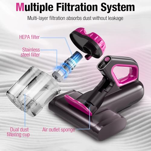 Black 17Kpa 650W Corded Mattress Vacuum Cleaner Q414