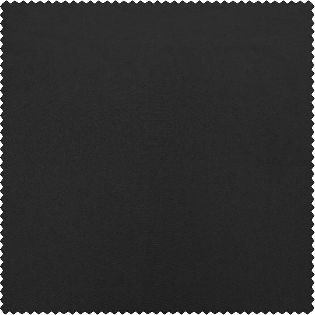 Black Faux Silk Taffeta Curtain 1 Panel 50W X 84L U7760