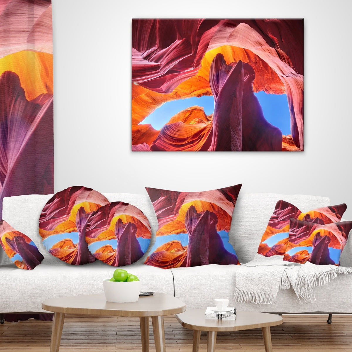 Blue Sky in Antelope Canyon Landscape Photography Throw Pillow 12 in. x 20 in. C40624