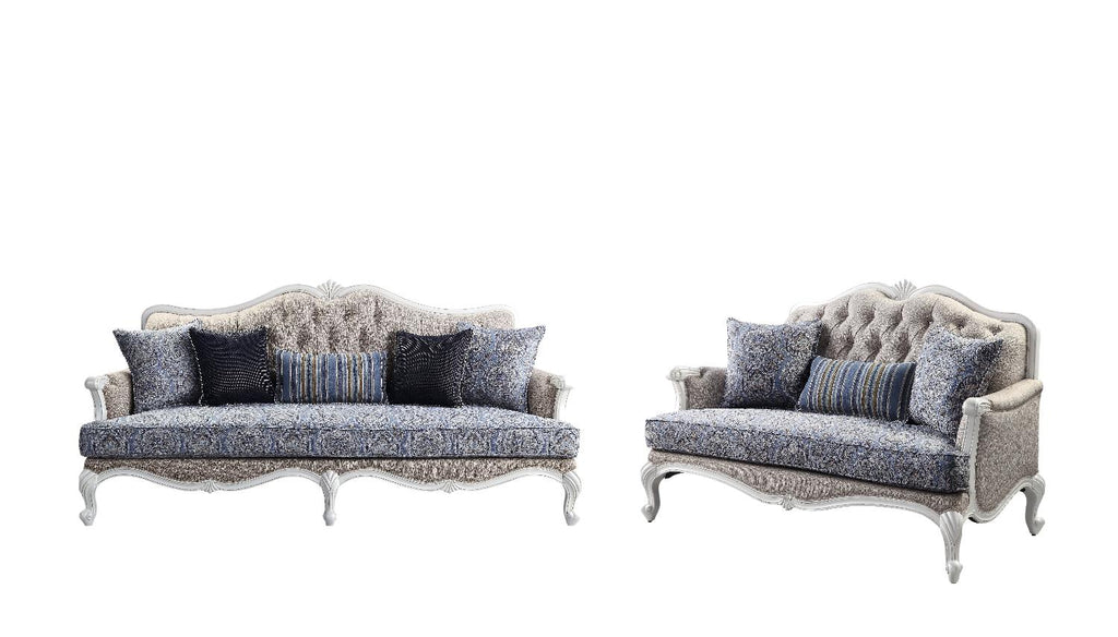 Beige Fabric Sofa and Loveseat K9396