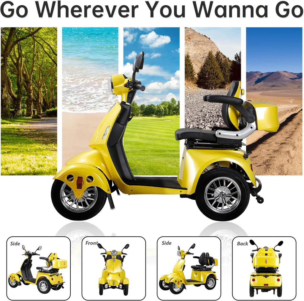 Heavy Duty 4-Wheel 3 Speed Mobility Scooter 500 lbs. Weight Capacity X4802