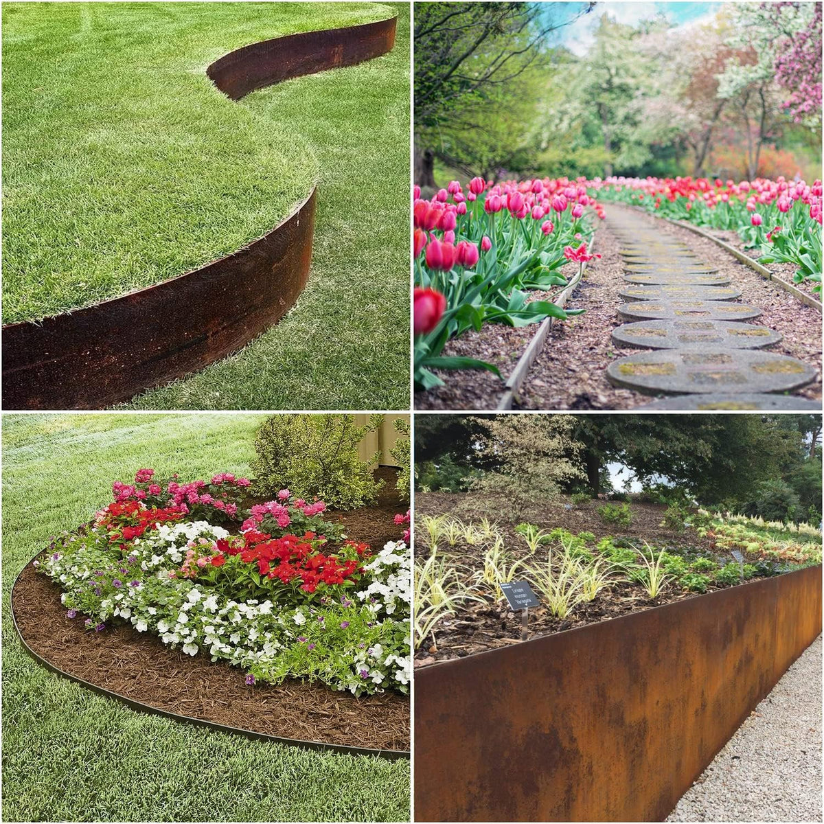 6 Pack Pre-Rusted Steel Lawn Edging, 40 inch Strips, 6 inch Depth Z584