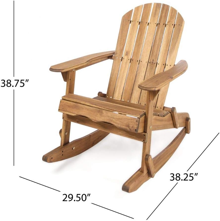 Natural Stained Acacia Wood Adirondack Rocking Chair H968