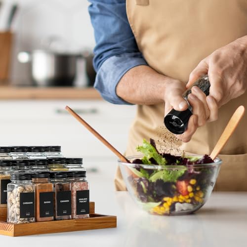 14 Pcs Glass Spice Jars with Shaker Lids and Airtight Metal Caps W252