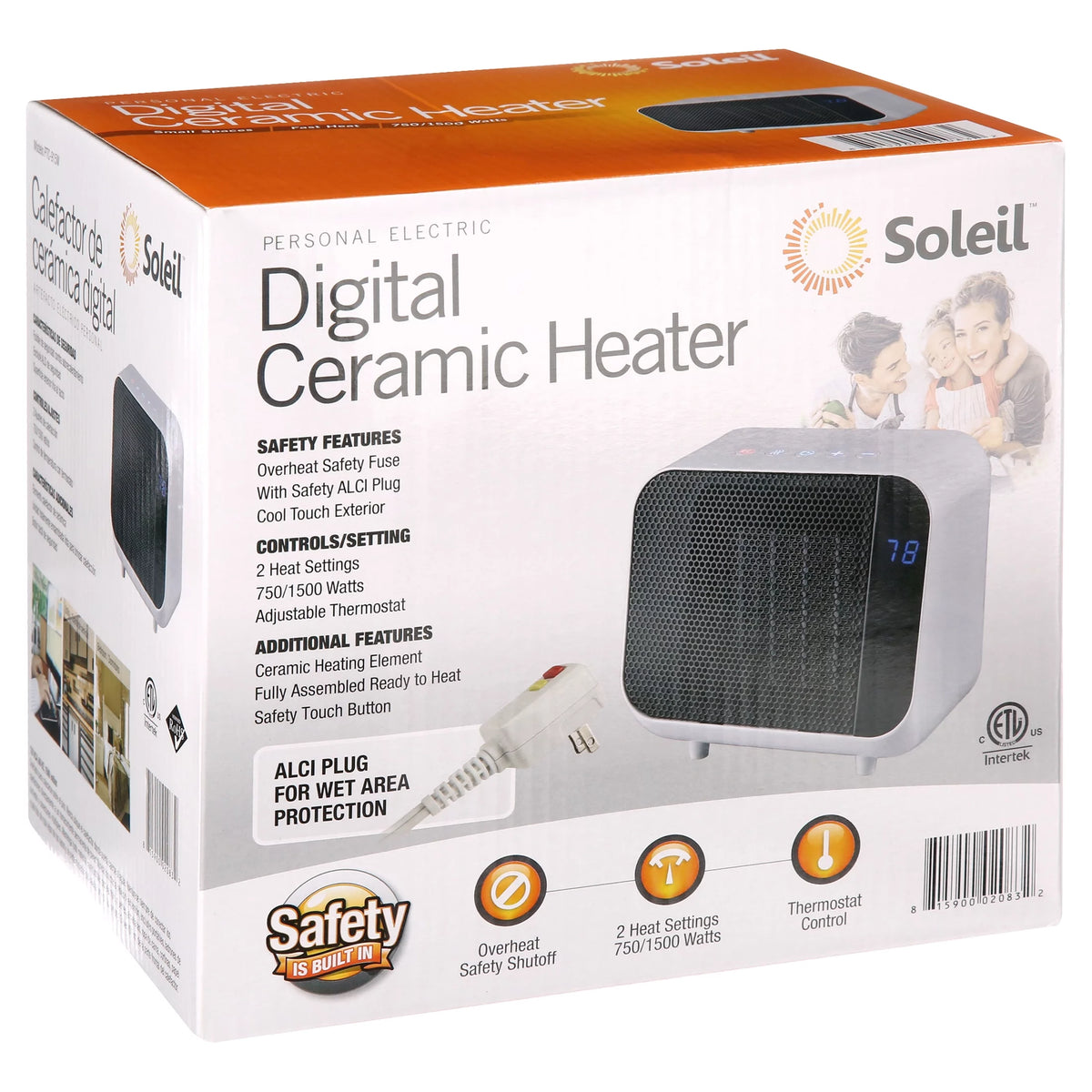White Electric Ceramic Heater 1500W C947