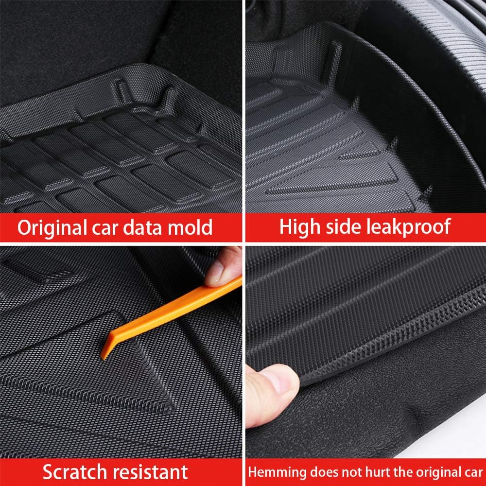 Cargo Liner Heavy Duty Rubber Waterproof Black Pack of 2 L49892
