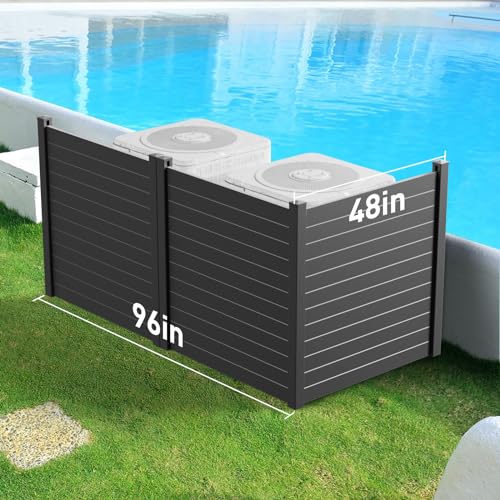 48"W X 48"H Black Vinyl 3 Panel Fence Screen I410
