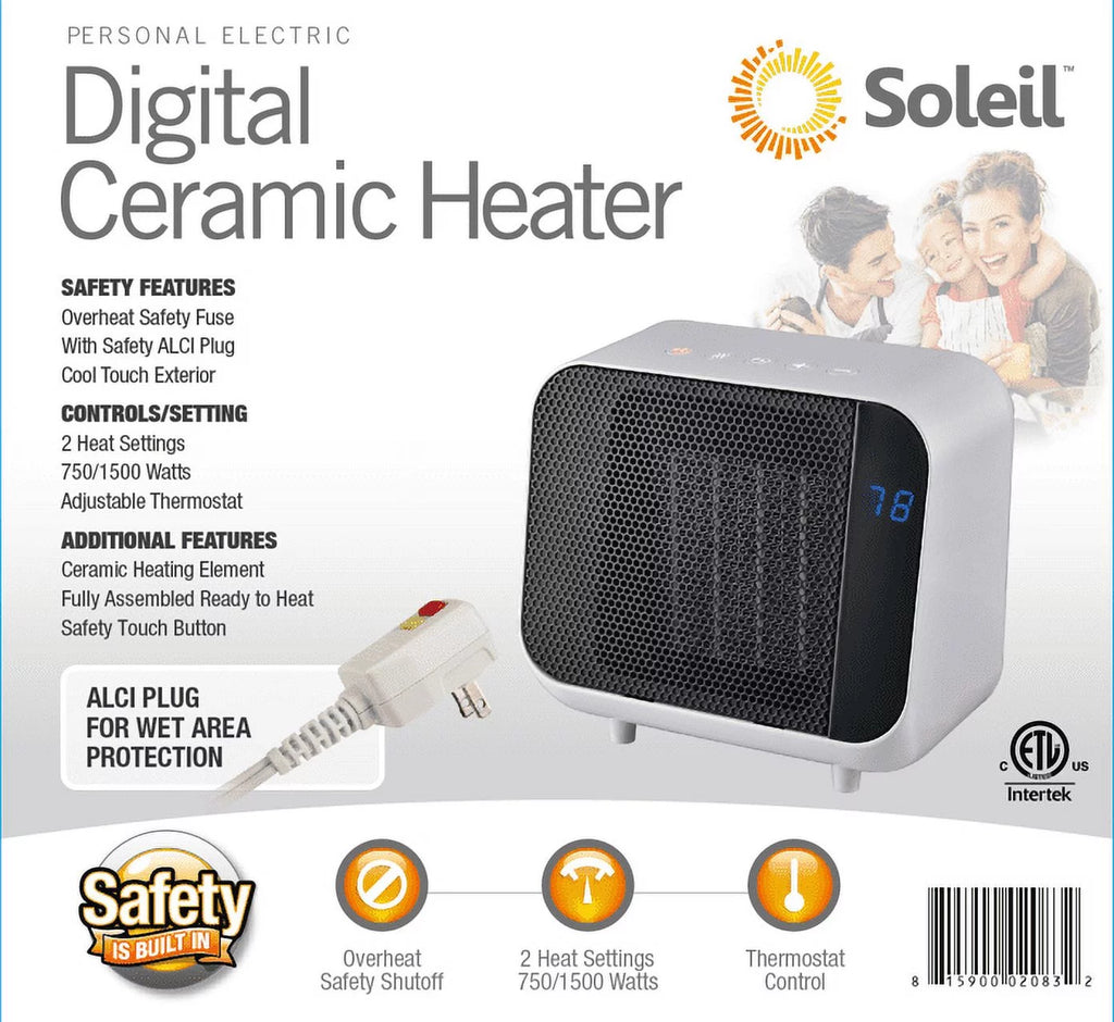 White Electric Ceramic Heater 1500W C947