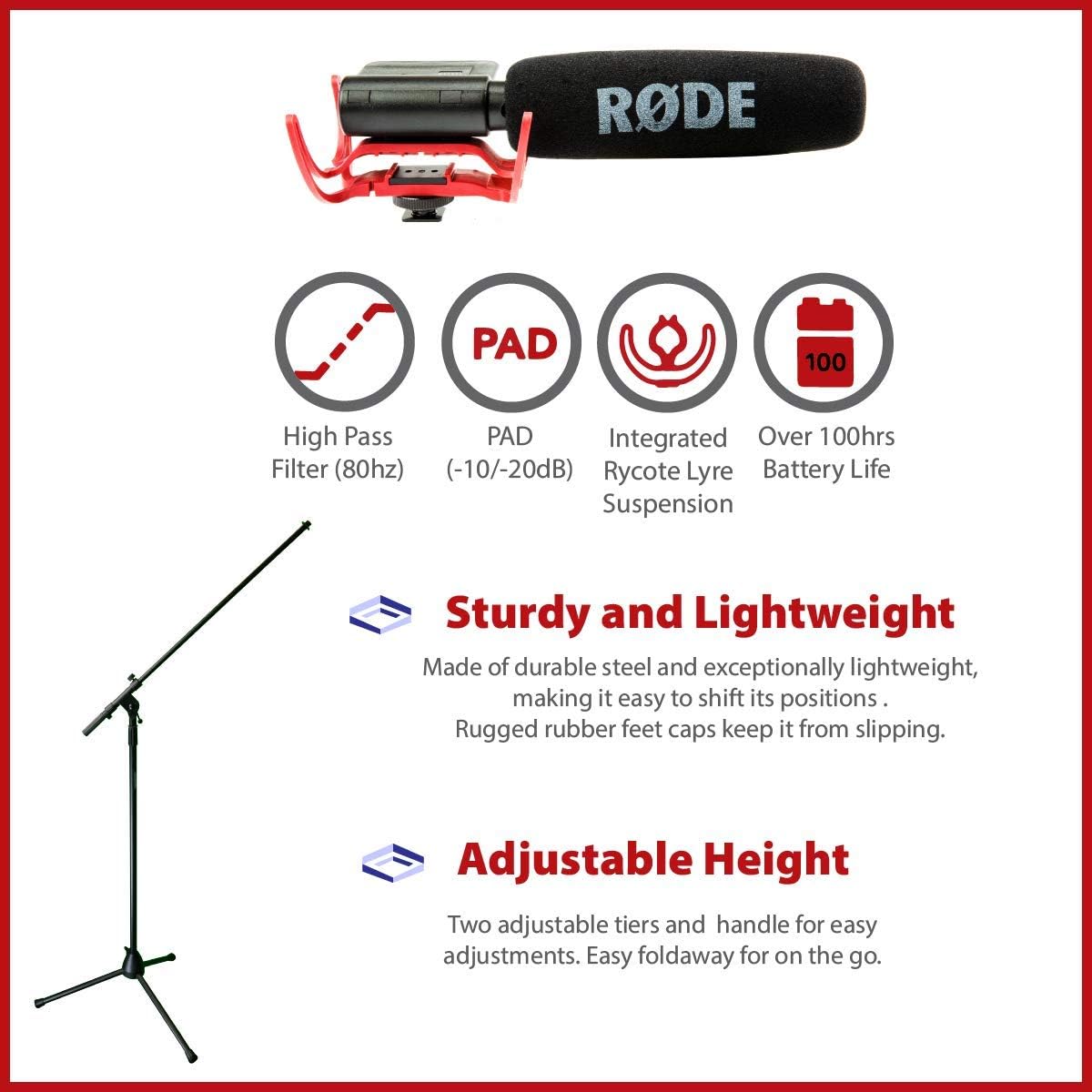 Boom Kit with Boom Stand, Adapter, Cable H6526