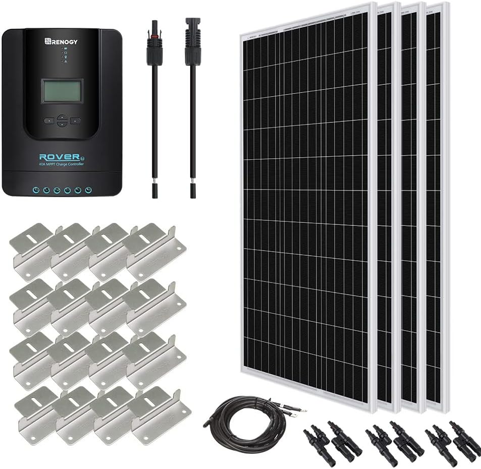 400 Watt 12 Volt Monocrystalline Solar Starter Kit with 40A MPPT Charge Controller M93324