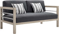 Light Gray Acacia Wood Patio Loveseat M618