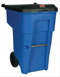 65 gal. Blue Rectangular Trash Can P424