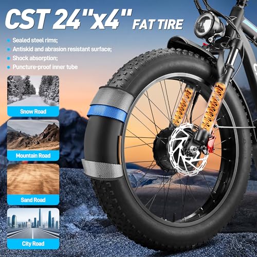 24 Inch 5000W 52V Dual Motor Electric Bike with 32AH Battery W1803