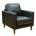 Black Top Grain Leather Accent Armchair M305193