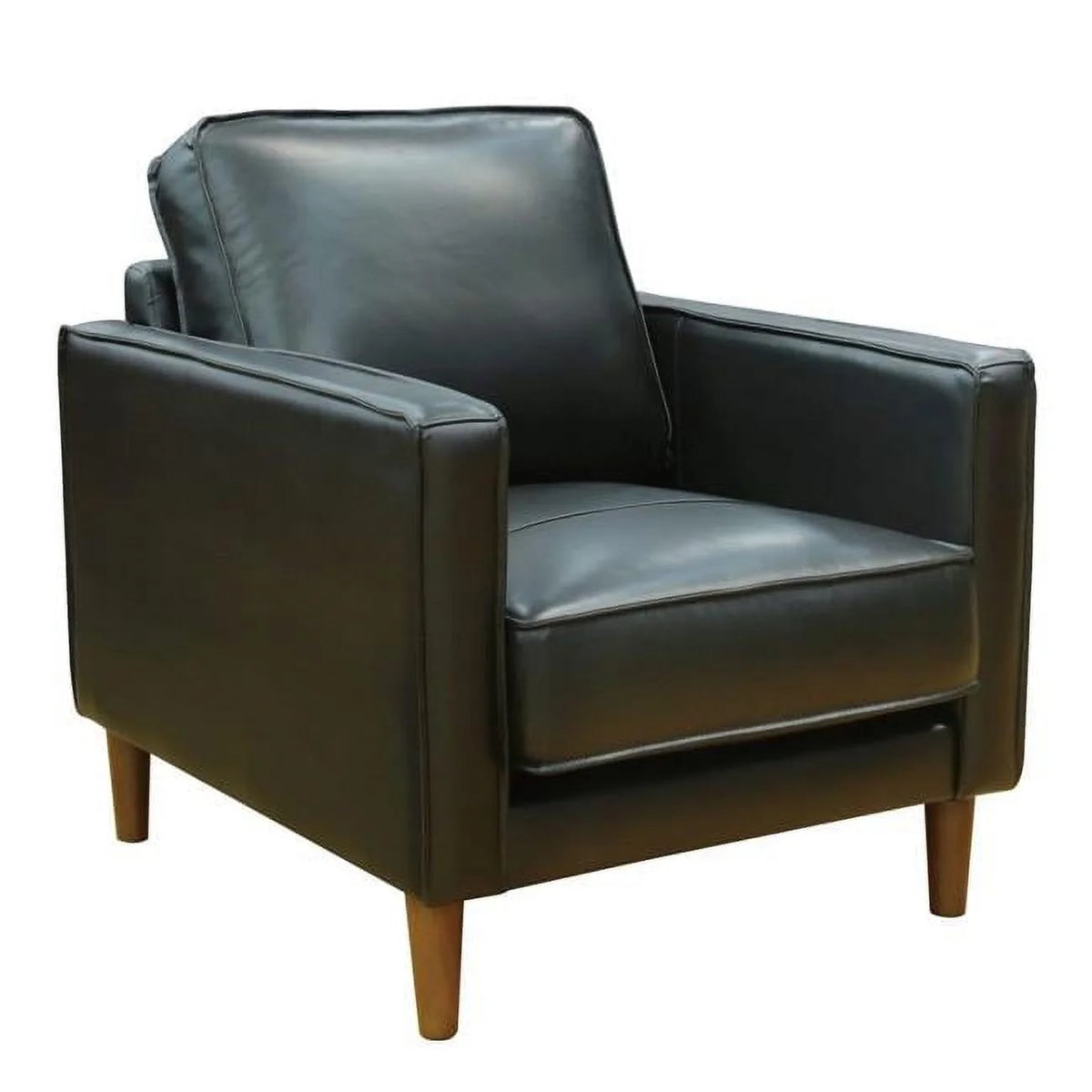 Black Top Grain Leather Accent Armchair M305193