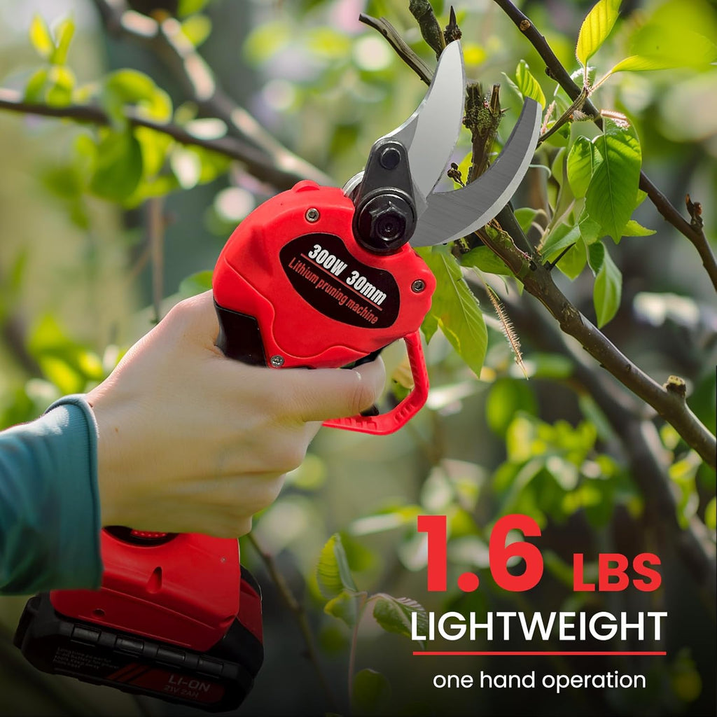 Cordless Electric Pruning Shears with Two 2.0Ah Batteries and Replacement Blades Set A677