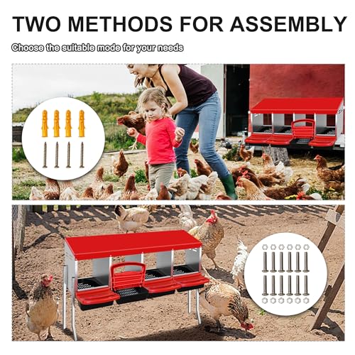 4 Compartment Heavy Duty Chicken Nesting Boxes with Perch D840