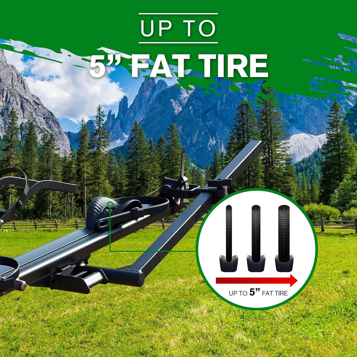 E-Bike Rack Hitch Mount Platform Style, fits E-Bike with Up to 5-inch Fat Tire, 200 lbs Capacity U633398