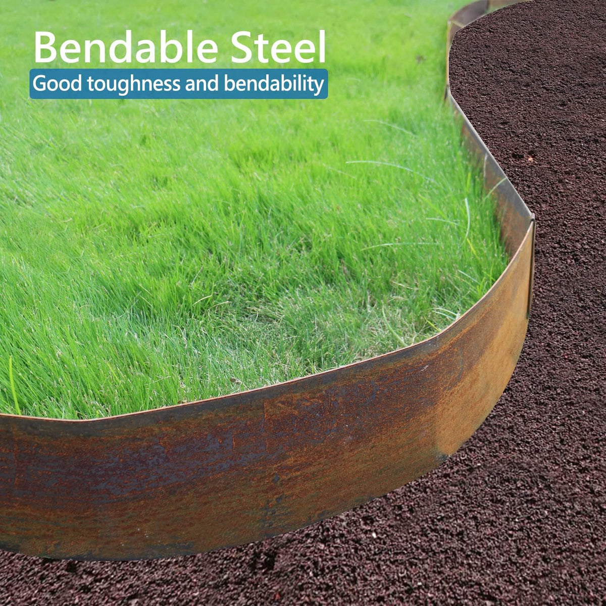 6 Pack Pre-Rusted Steel Lawn Edging, 40 inch Strips, 6 inch Depth Z584