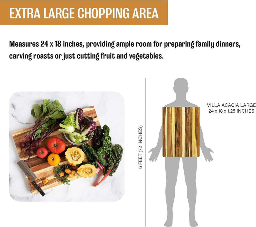Extra Large Wood Cutting Board 24 x 18 Inch C1758