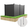 48"W X 48"H Black Vinyl 3 Panel Fence Screen I410