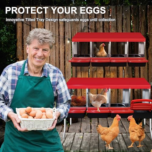 4 Compartment Heavy Duty Chicken Nesting Boxes with Perch D840