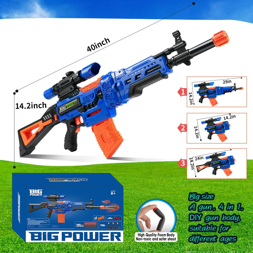 4 in 1 Automatic Kids Sniper Rifle Toy Guns with Removable Magazines N90845