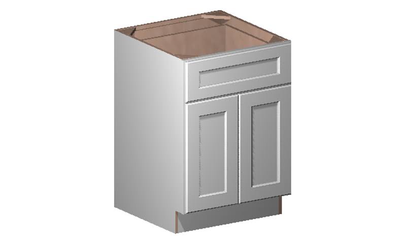 White 2 Doors 1 Drawer Base Cabinet F940311