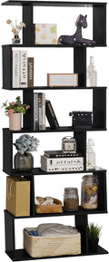 6-Tier Wooden S-Shape Bookcase and Room Divider Y491491
